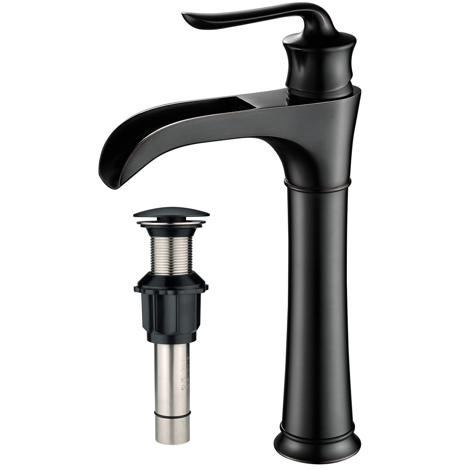 bathroom vessel sink faucet with pop up drain