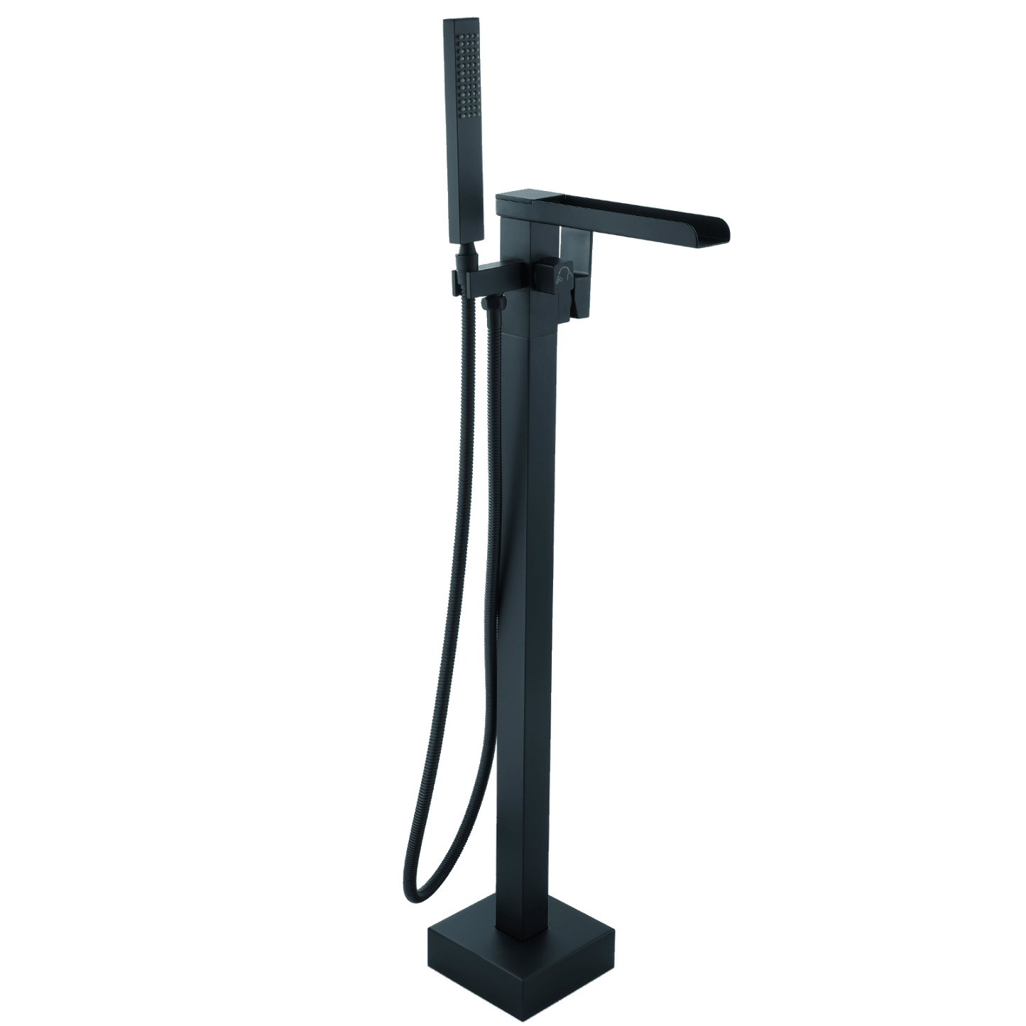 Floor Mount Free Standing Tub Faucet, Brass Stand Alone Tub Filler, Waterfall Flow, SFRT