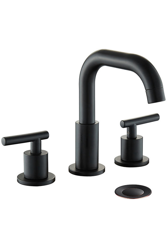 Bathroom Faucet 3 Hole 2-Handle 8 inch Widespread 2 Handles Vanity Sink SH001H, Black,Brushed Gold,Brushed Nickel,Chrome