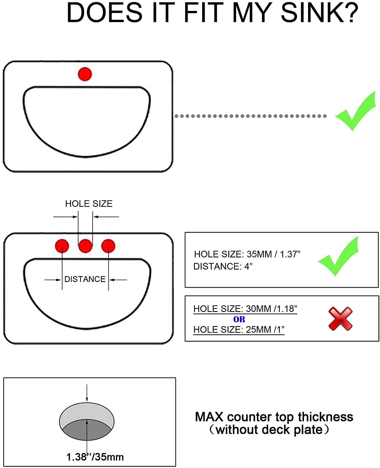 FBUKE Bathroom Waterfall Faucet and Stopper Single Handle Vanity Sink Basin Mixer Tap, SH0915H