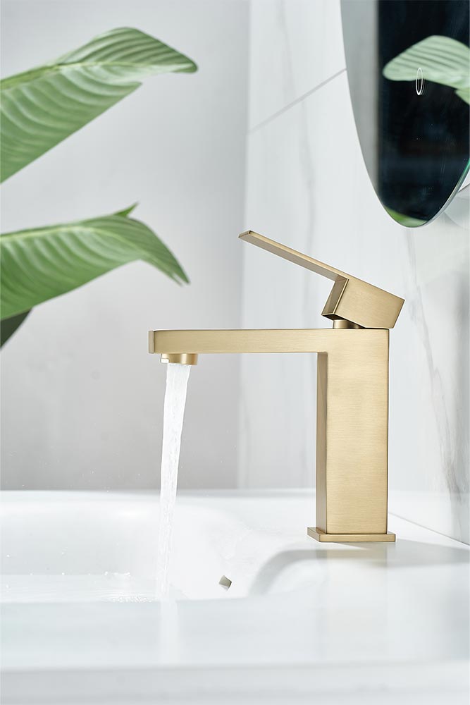 FBUKE Bathroom Faucets 1 Hole, Single Handle Bathroom faucets & Parts for Vanity Sink one Hole, pop up Drain Included, black,gold,brushed nickel