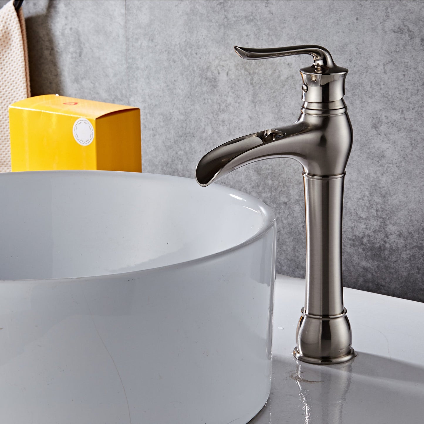 FBUKE Waterfall Faucet for Bathroom Vessel Sink Bowl Single Handle Lever Tap