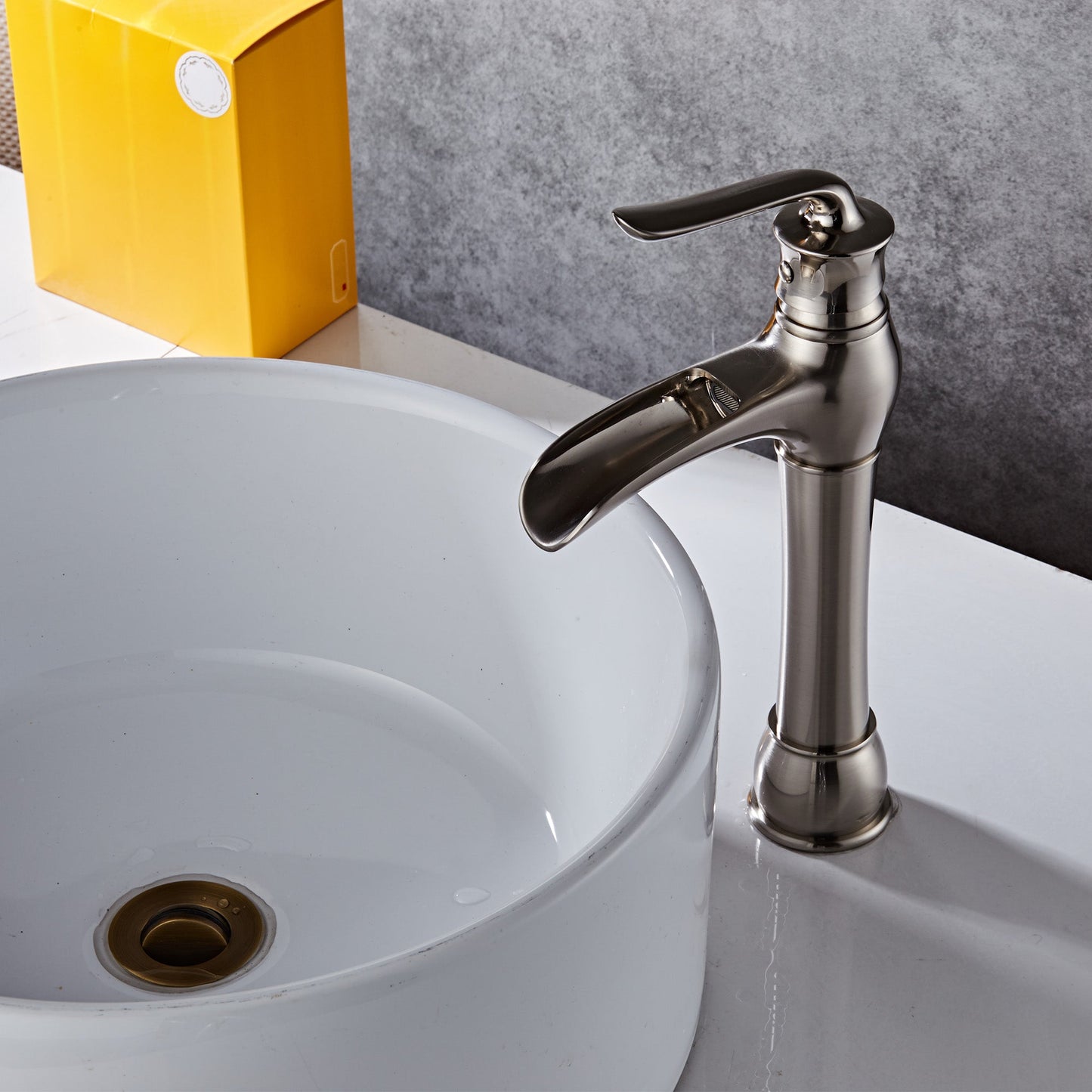 FBUKE Waterfall Faucet for Bathroom Vessel Sink Bowl Single Handle Lever Tap