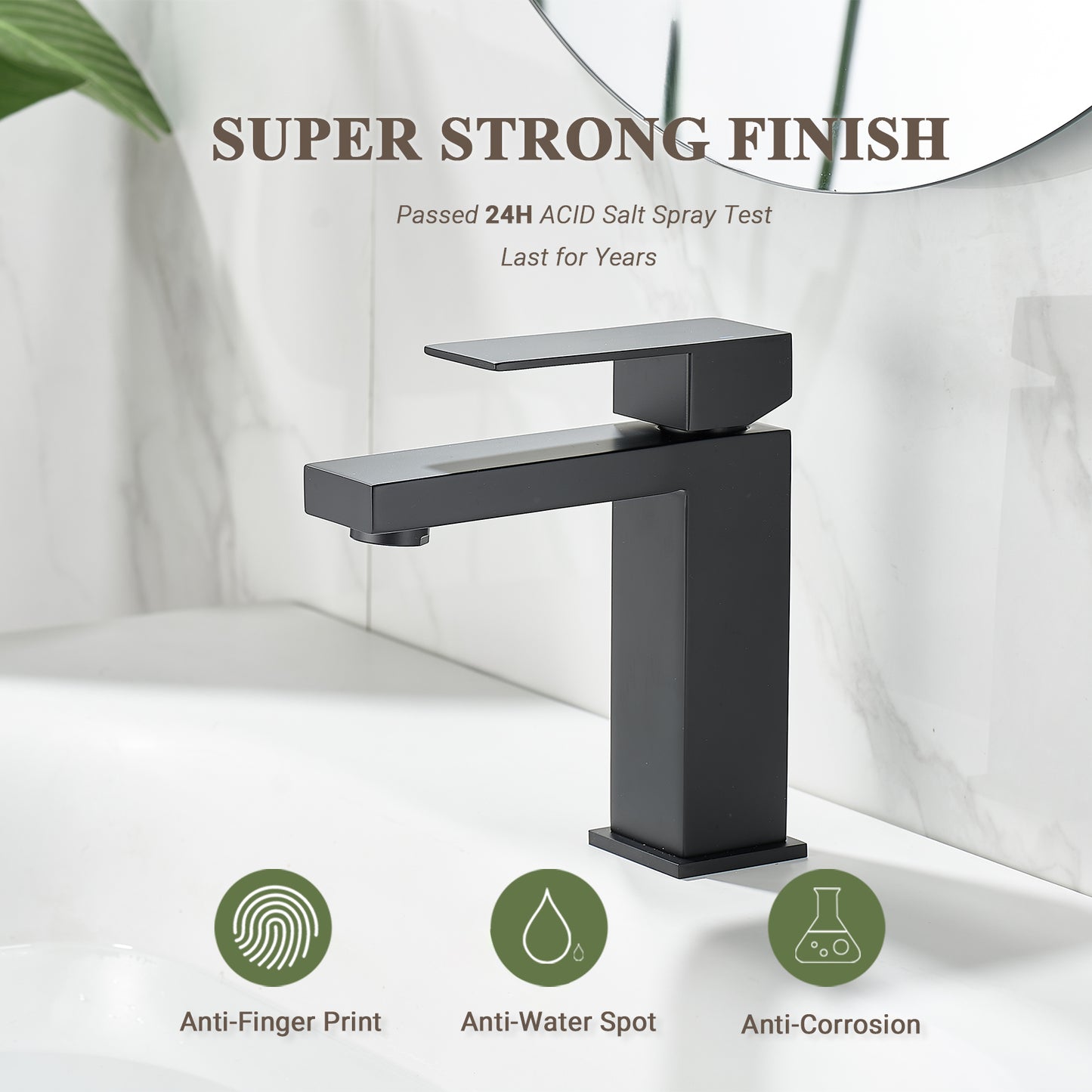 FBUKE Bathroom Faucets 1 Hole, Single Handle Bathroom faucets & Parts for Vanity Sink one Hole, pop up Drain Included, black,gold,brushed nickel