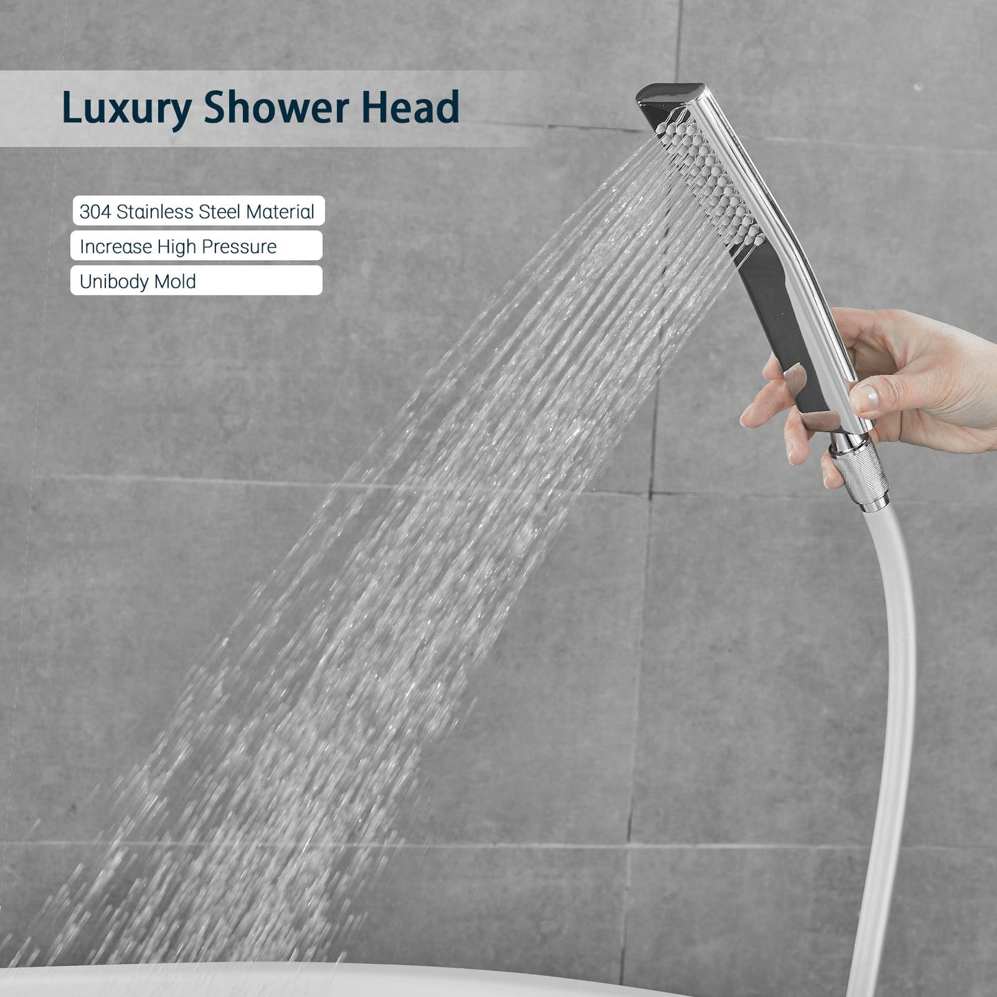 Free Standing Tub Faucet Floor Mount Freestanding Bathtub Filler, Waterfall High Flow, SHBT011