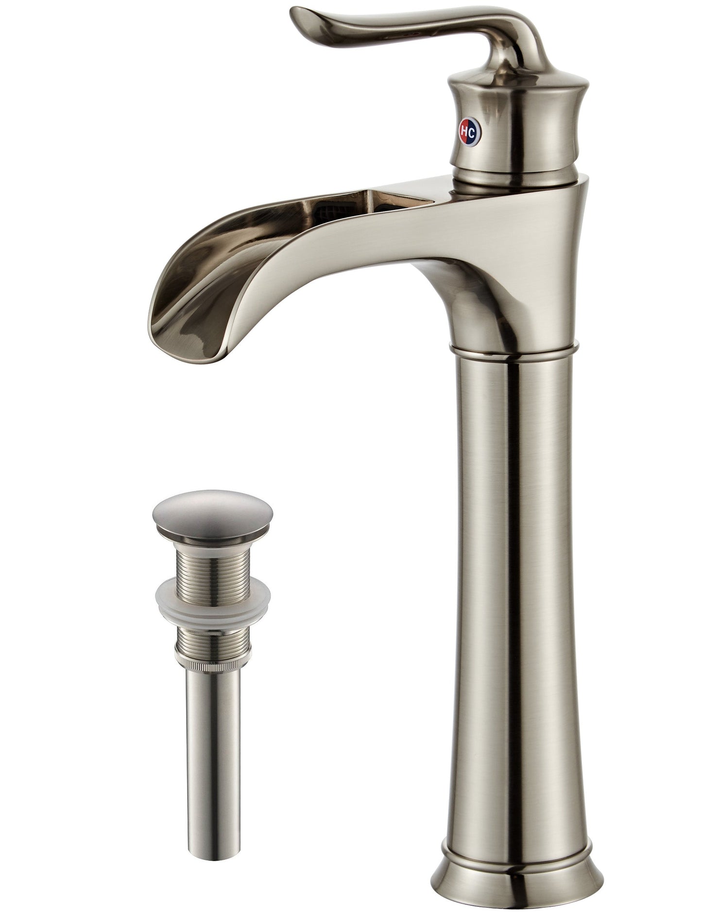 FBUKE Waterfall Vessel Sink Faucet for Bathroom Single Hole Bowl Mixer Tap, Oil Rubbed Bronze