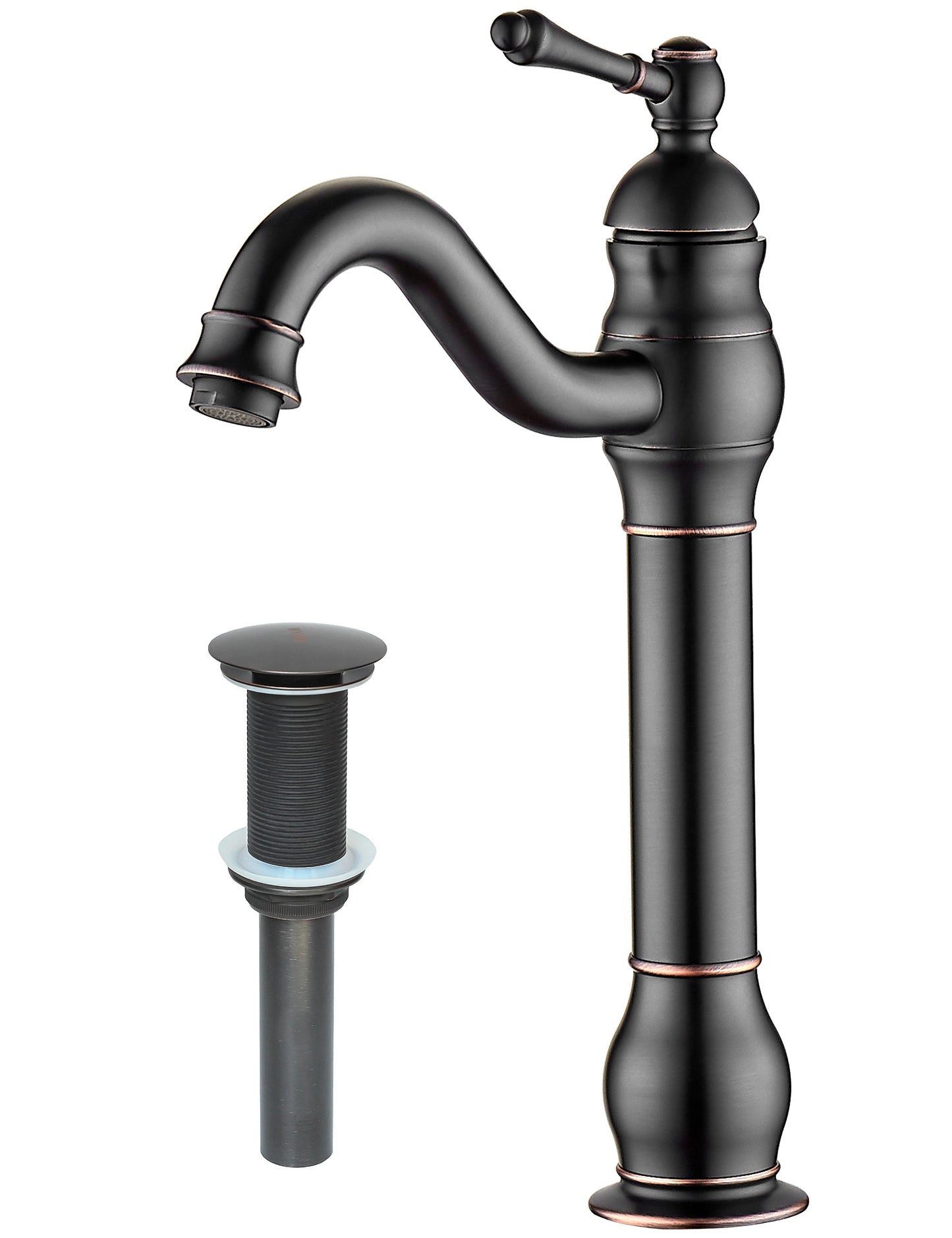 FBUKE 360° Swivel Bathroom Vessel Sink Faucet with POP UP Drain Single Handle Lever Bowl Tap Mixer