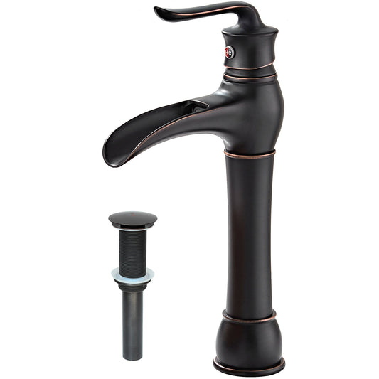 FBUKE Waterfall Faucet for Bathroom Vessel Sink Bowl Single Handle Lever Tap